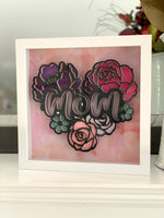 Handmade Mother's Day 3D Floral Heart Artwork Shadow Box