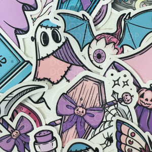 Mystery Pastel Goth Sticker Pack, Pastelloween Sticker Pack, Cute Creepy Halloween