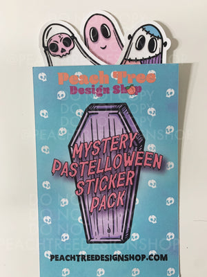 Mystery Pastel Goth Sticker Pack, Pastelloween Sticker Pack, Cute Creepy Halloween