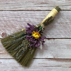 
            
                Load image into Gallery viewer, Sweep out negative vibes, adorn your entryway or altar with these hand decorated witch besoms. Charged crystals and charms add to the power behind your broom. ✨🧹🌙  A variety of dried flowers, lavender, rose, marigold, hydrangea, eucalyptus, baby&amp;#39;s breath and more are tied with natural twine.
            
        
