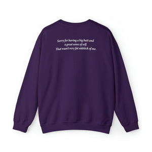 This body positive sweatshirt was co-designed and inspired by the smart, beautiful, funny, and sexy social media influencer @msgiggles. A sweatshirt created to stand out and speak up about self love, fat activism, body positivity, and of course, the love of juicy peach butts all in one cute, fun and trendy design!