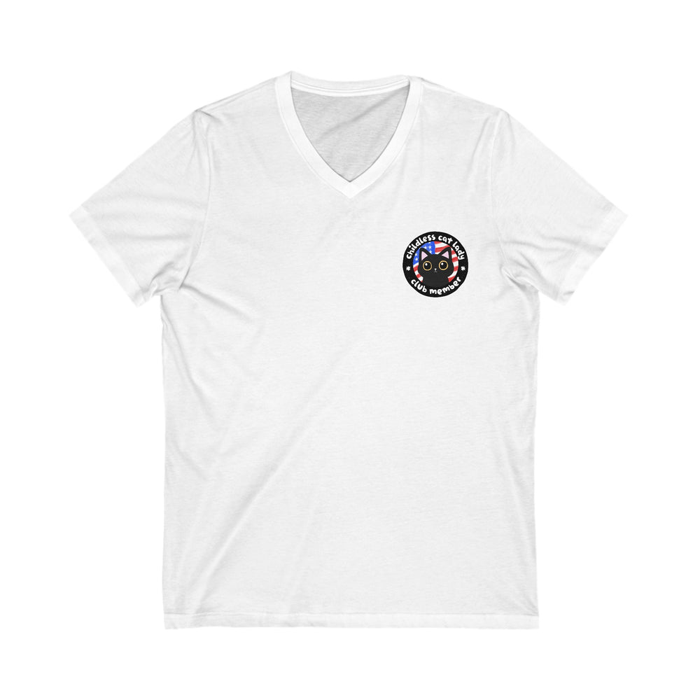 Childless Cat Lady Club Short Sleeve V-Neck Tee