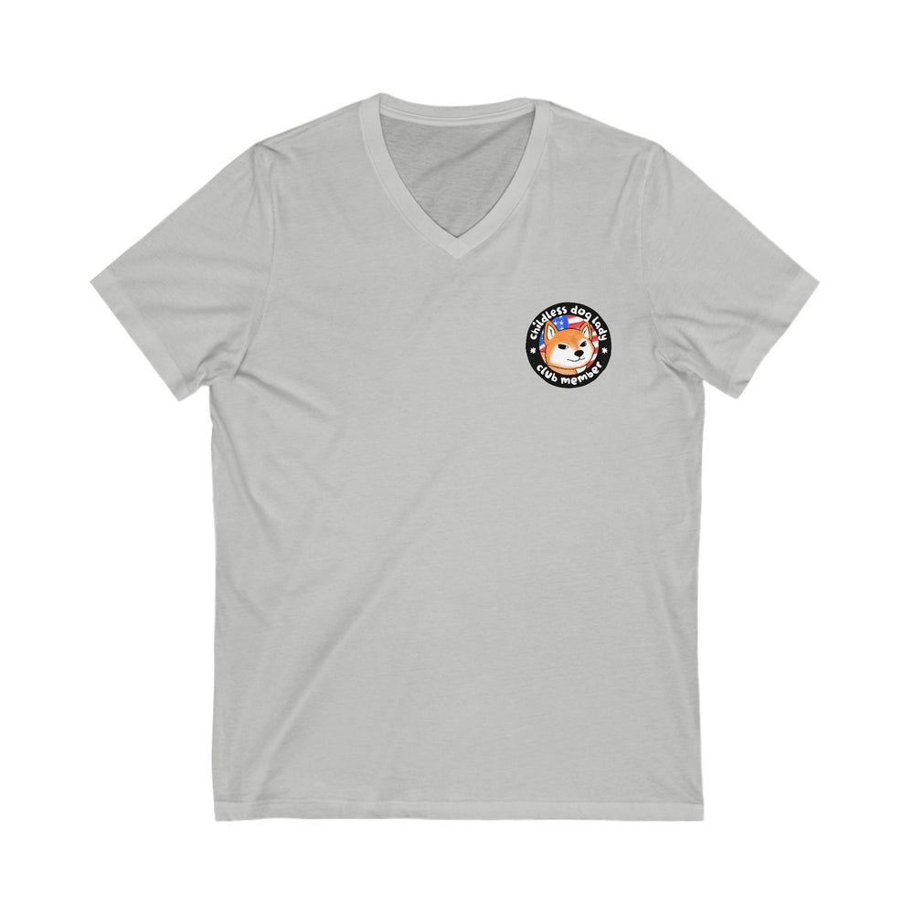 Childless Dog Lady Club Short Sleeve V-Neck Tee