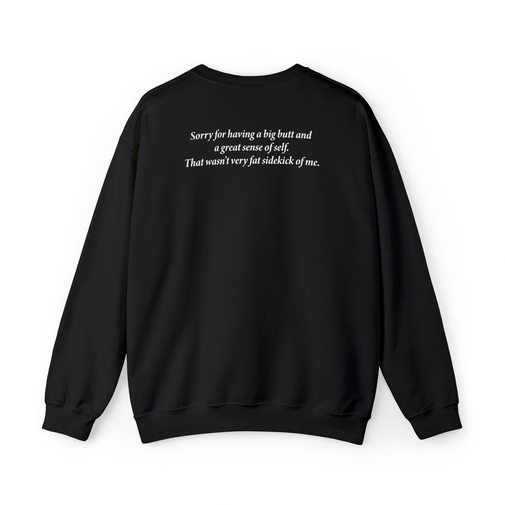 This body positive sweatshirt was co-designed and inspired by the smart, beautiful, funny, and sexy social media influencer @msgiggles. A sweatshirt created to stand out and speak up about self love, fat activism, body positivity, and of course, the love of juicy peach butts all in one cute, fun and trendy design!