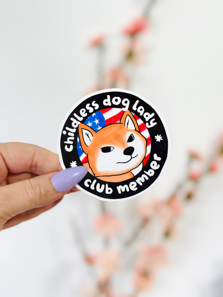 Childless Dog Lady Shiba Inu Sticker