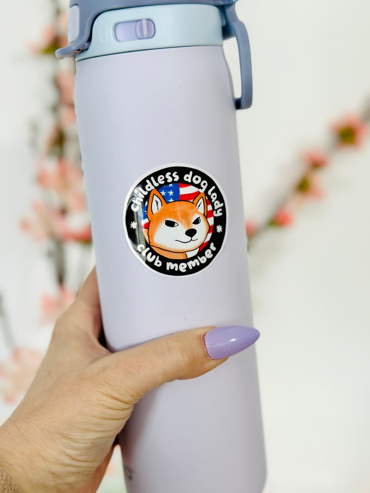 Childless Dog Lady Sticker, Shiba Inu Sticker