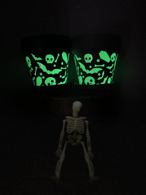 Skull & Bones Planter, Glow in the Dark Planter
