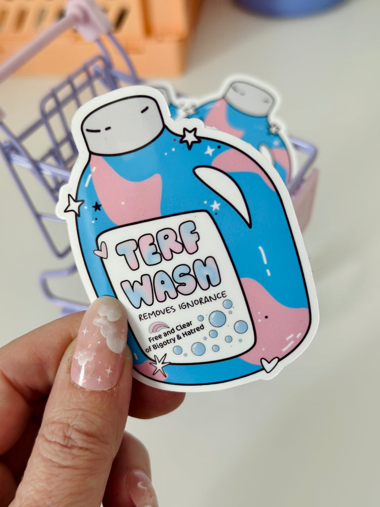 Terf Wash Sticker, Trans Rights Sticker, Trans visibility, Transition Gift, LGBTQIA sticker