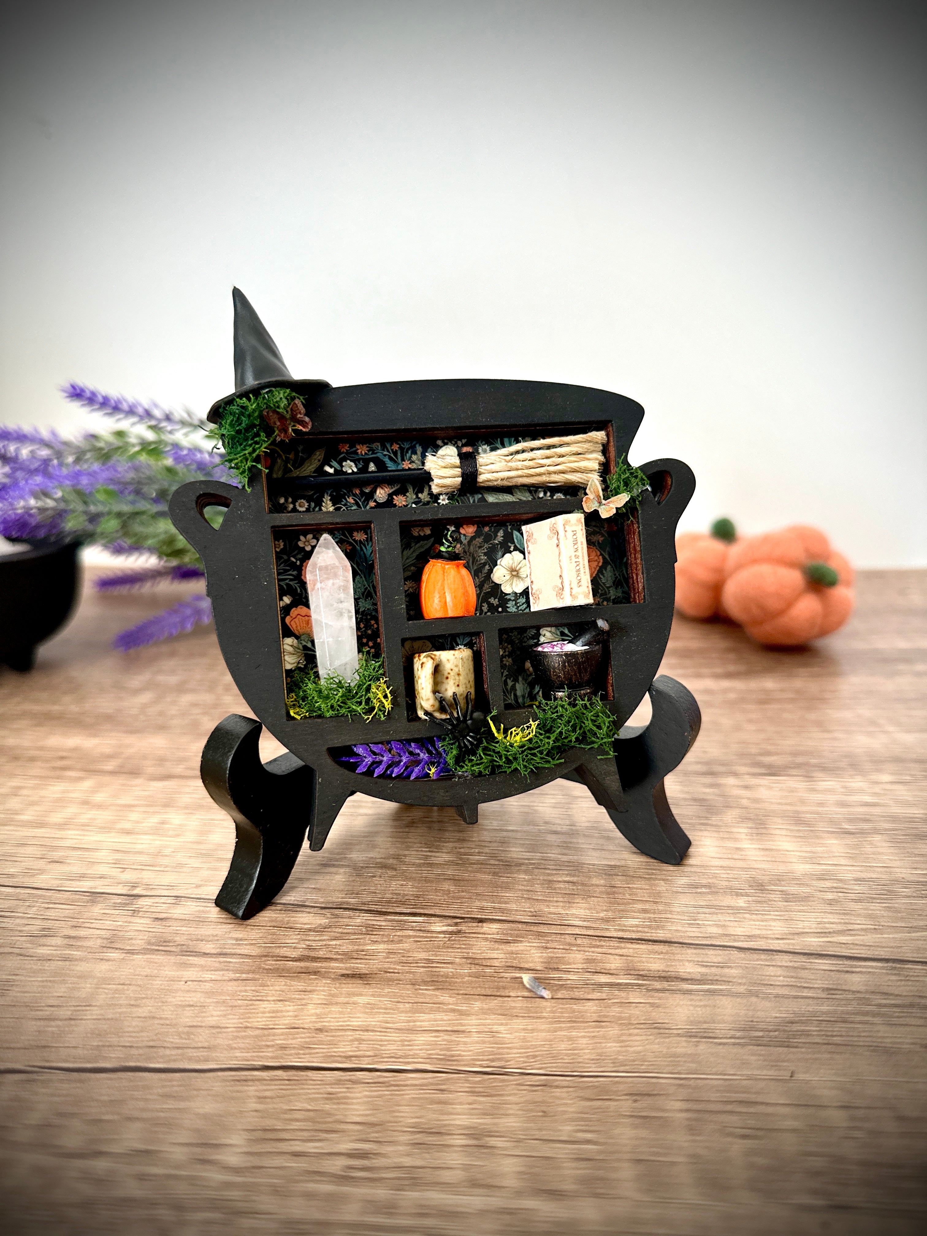 Handmade Mini Cauldron Curio Shelf, Witchy Accessories – Peach Tree ...
