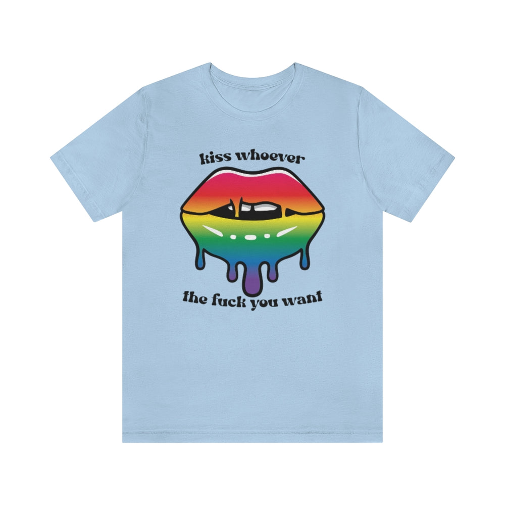 Kiss Whoever the Fuck You Want LGBTQIA2+ Jersey Short Sleeve Tee