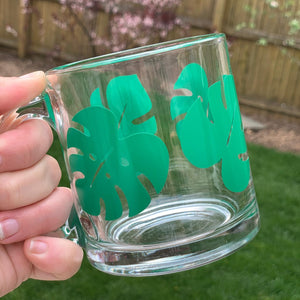 Monstera Leaf Glass Mug
