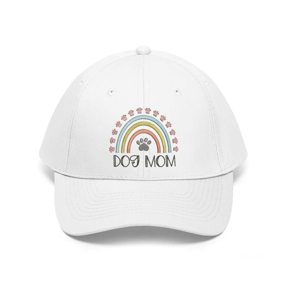 Dog Mom Boho Rainbow Embroidered Twill Hat