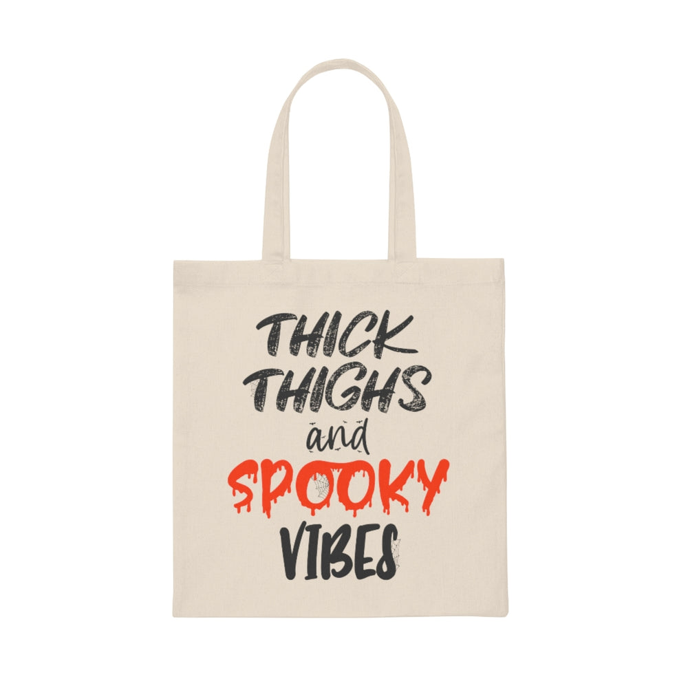 Thick Thighs & Spooky Vibes Canvas Tote Bag