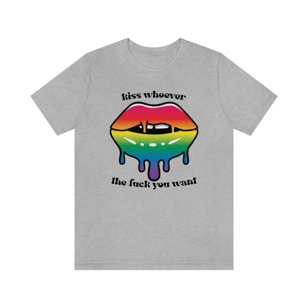 Kiss Whoever the Fuck You Want LGBTQIA2+ Jersey Short Sleeve Tee