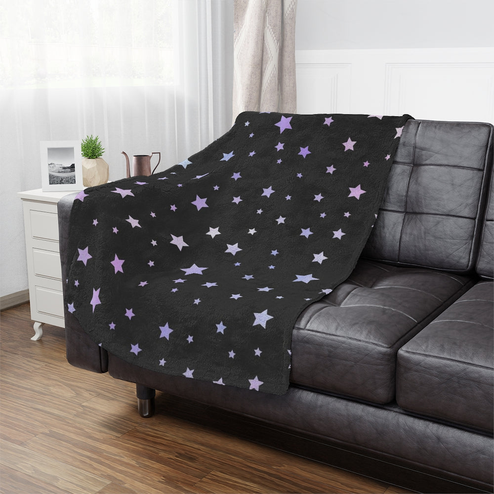 
            
                Load image into Gallery viewer, Holographic Starry Minky Blanket
            
        