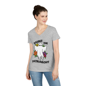 
            
                Load image into Gallery viewer, Haunt The Patriarchy Ladies&amp;#39; V-Neck T-Shirt
            
        