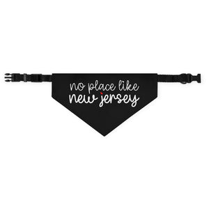 No Place Like New Jersey Black Pet Bandana Collar