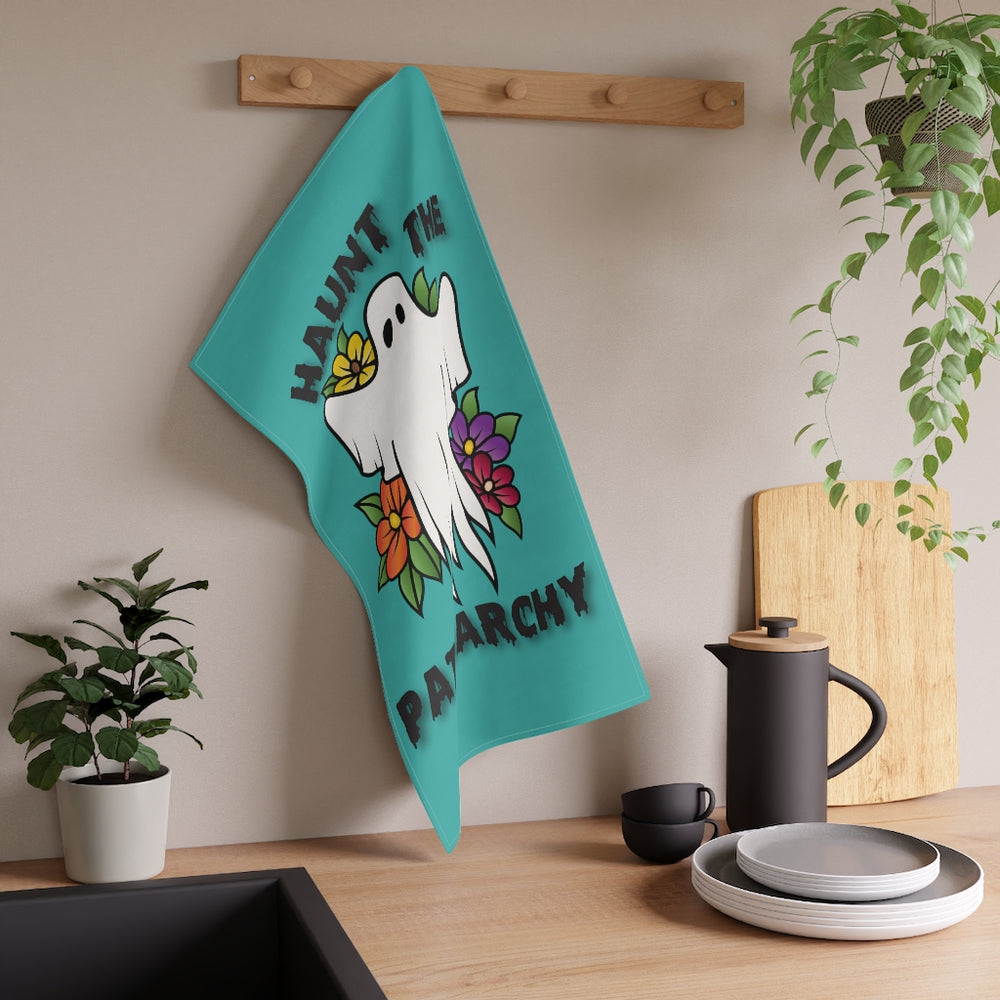 
            
                Load image into Gallery viewer, Haunt The Patriarchy Teal Kitchen Towel
            
        