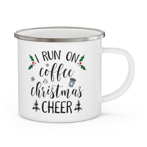 Coffee & Christmas Cheer Enamel Camping Mug