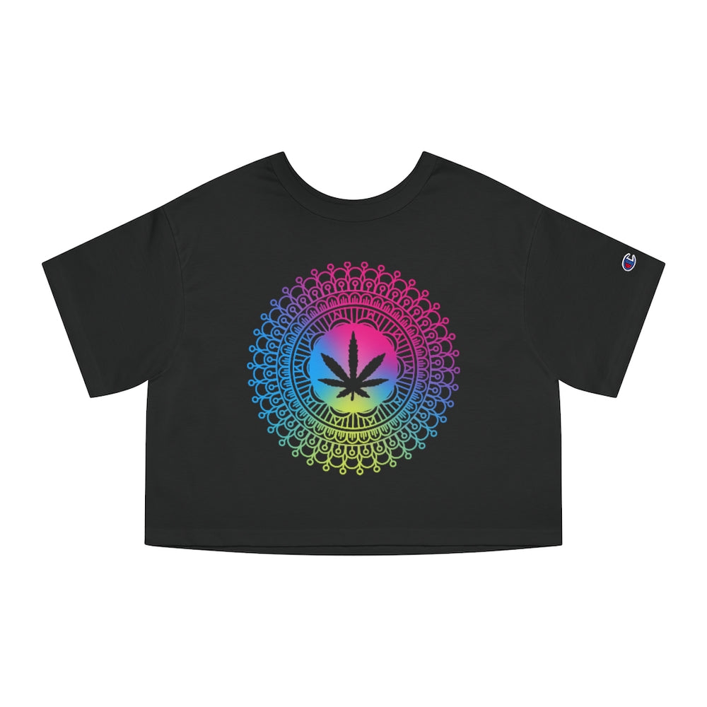 Rainbow Stoner Mandala Cropped T-Shirt