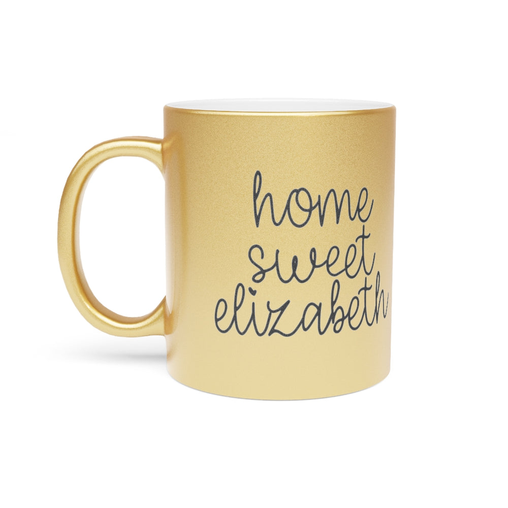 Home Sweet Elizabeth Metallic Mug (Silver / Gold)