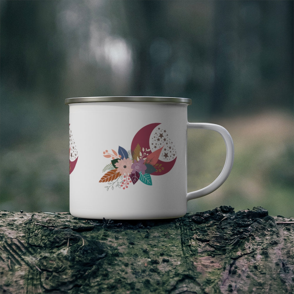 Floral Twilight Enamel Camping Mug