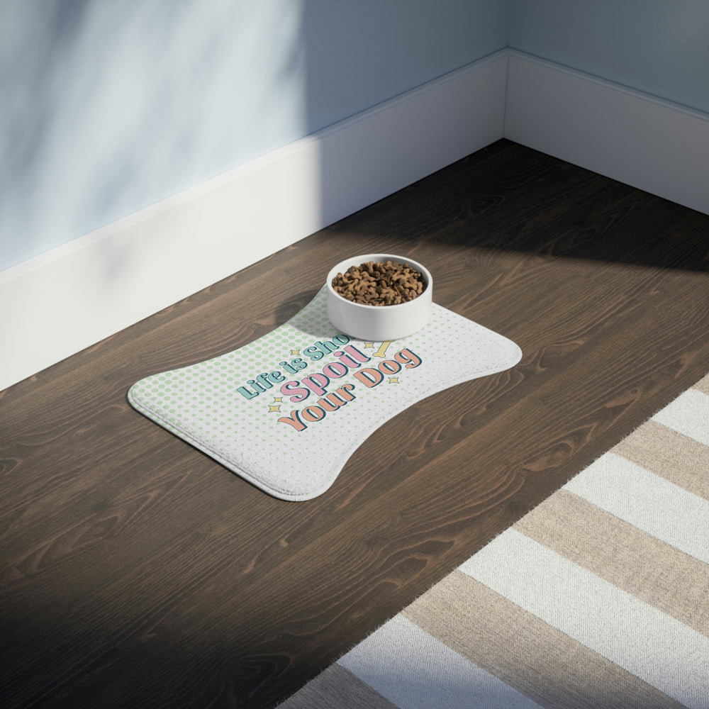 
            
                Load image into Gallery viewer, Life is Short is Spoil Your Dog Retro Feeding Mat
            
        