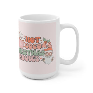Hot Cocoa & Christmas Movies Retro Holiday Mug 15oz