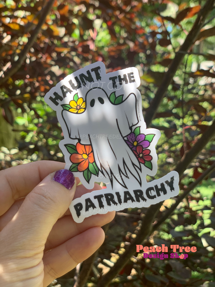 
            
                Load image into Gallery viewer, Haunt The Patriarchy Spooky Ghost Sticker
            
        
