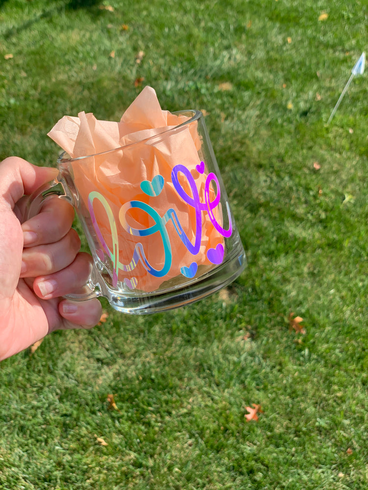 Holographic Love Glass Mug
