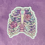 Creepy Floral Ribcage Sticker