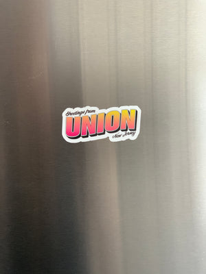 Greetings from Union, NJ - Handmade In New Jersey  Custom Diecut Magnets Handmade of your favorite pet, person, place or thing! Make it last with a magnet custom made just for you!