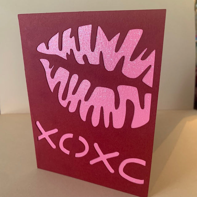 
            
                Load image into Gallery viewer, Kisses XOXO Layered Papercraft Valentine&amp;#39;s Day Greeting Card
            
        
