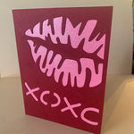 Kisses XOXO Layered Papercraft Valentine's Day Greeting Card