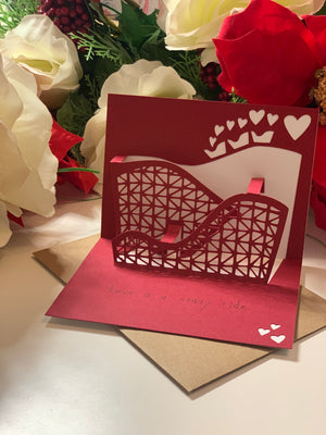 
            
                Load image into Gallery viewer, Love is A Crazy Ride / Rollercoaster Pop-Up Valentine&amp;#39;s Greeting Card
            
        