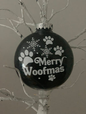 Merry Woofmas Holiday Glitter Christmas Pet Ornament
