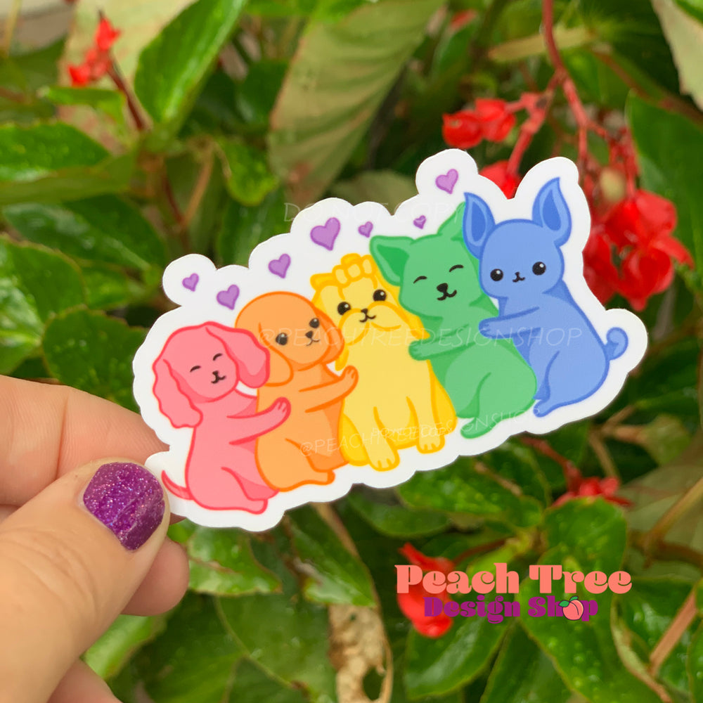 Rainbow Puppies Sticker