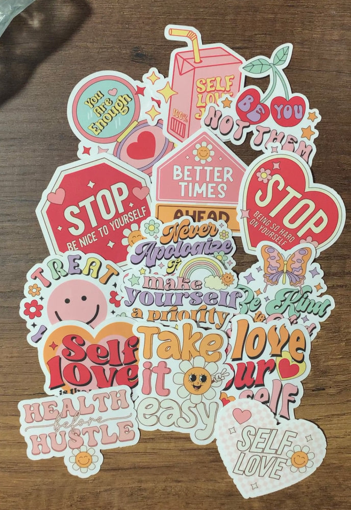 
            
                Load image into Gallery viewer, Self Love Retro Valentine&amp;#39;s Day Sticker Pack
            
        