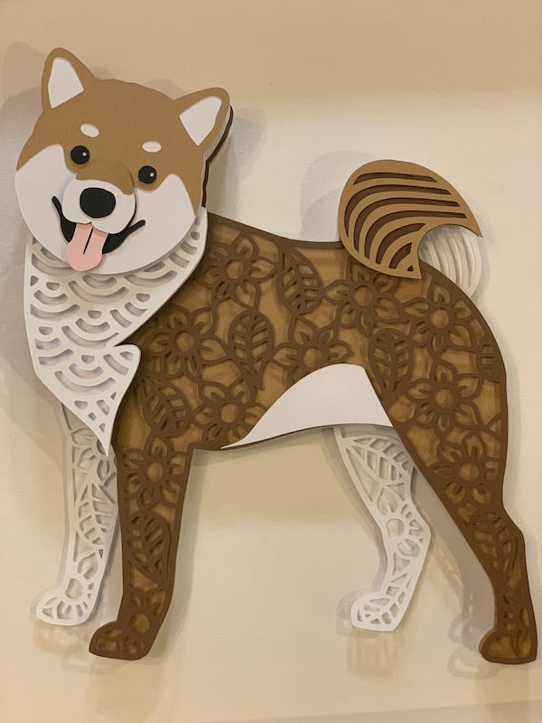 Shiba Inu 3D Mandala Layered Art