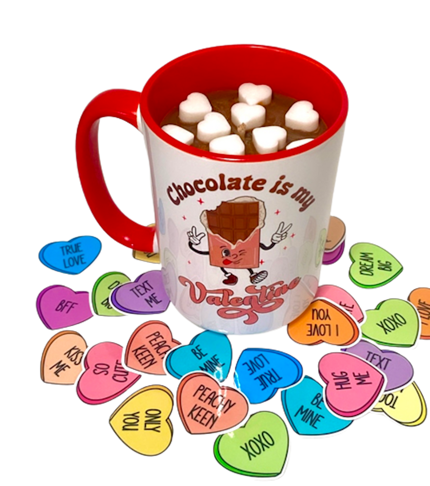 
            
                Load image into Gallery viewer, Chocolate is My Valentine Hot Cocoa Candle Mug 15 oz
            
        