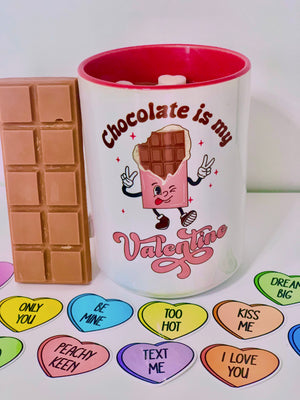 Chocolate is My Valentine Hot Cocoa Candle Mug 15 oz