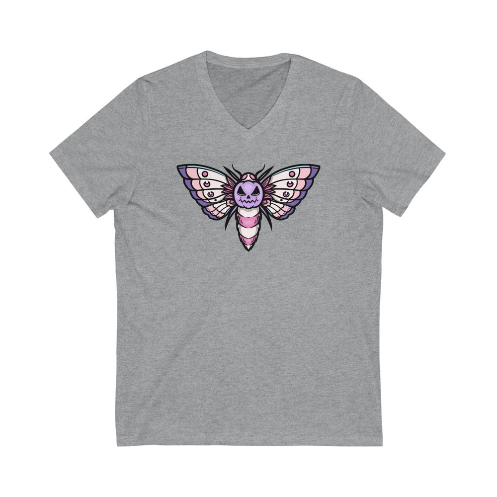 
            
                Load image into Gallery viewer, Pastelloween Moth Unisex Jersey Short Sleeve V-Neck Tee
            
        