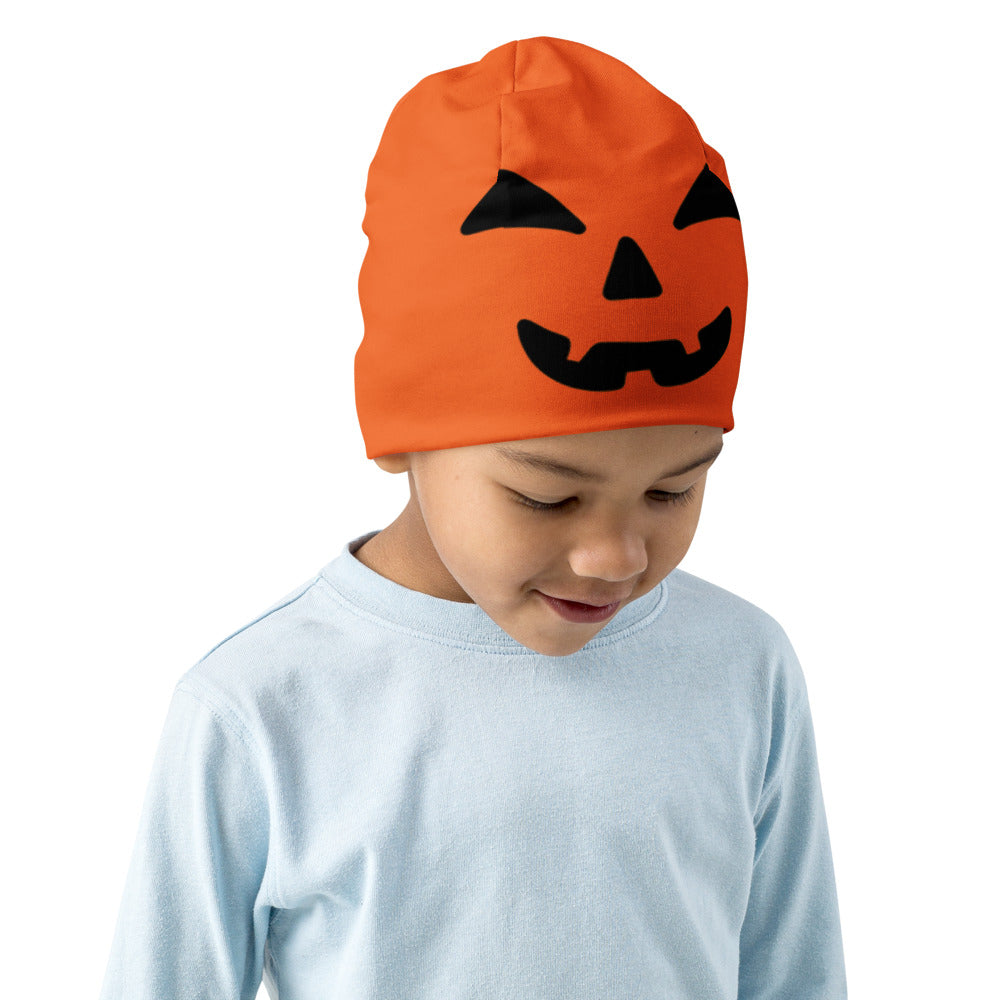 Pumpkin Face Print Kids Beanie