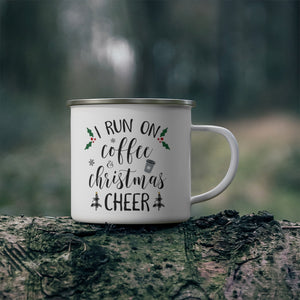 Coffee & Christmas Cheer Enamel Camping Mug