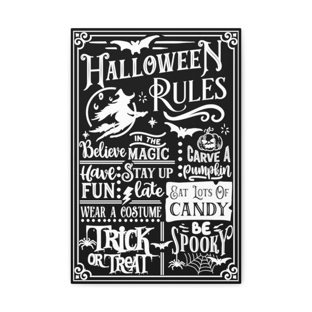 Halloween Rules Haunted Canvas Print Decor