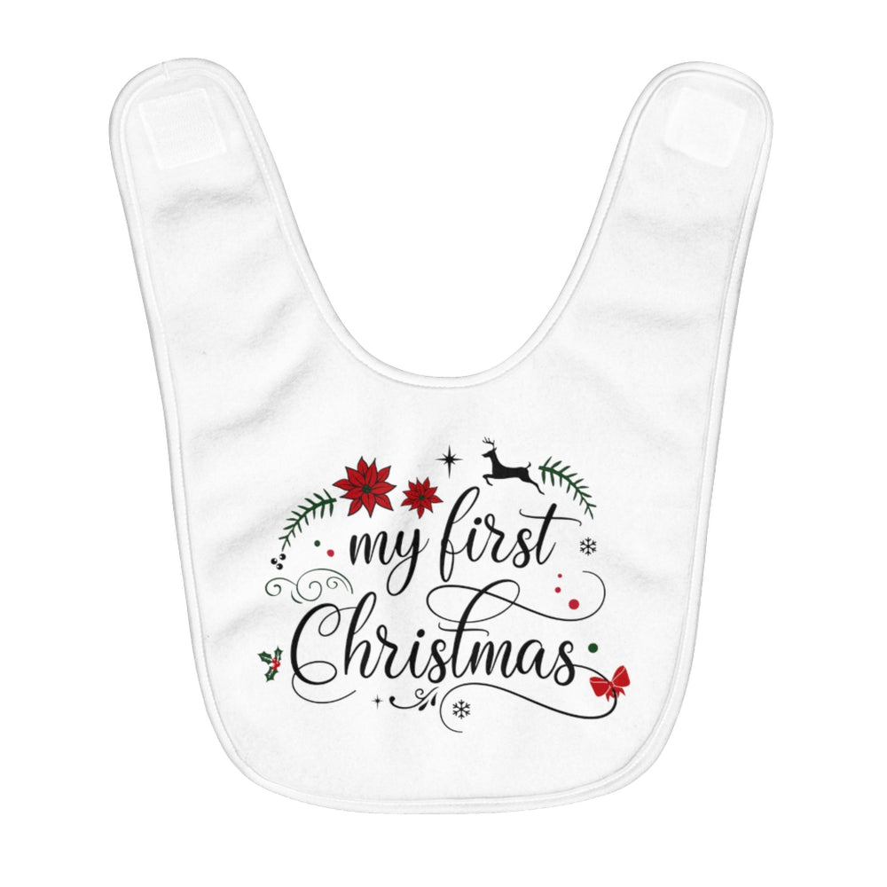 
            
                Load image into Gallery viewer, My First Christmas Fleece Baby Bib - 1st Xmas Gift
            
        
