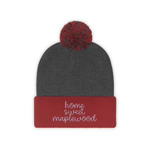 
            
                Load image into Gallery viewer, Home Sweet Maplewood Pom Pom Beanie
            
        