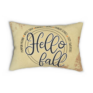 Hello Fall Leaf Print Pillow