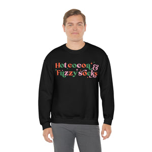 Hot Cocoa and Fuzzy Sock Retro Crewneck Sweatshirt