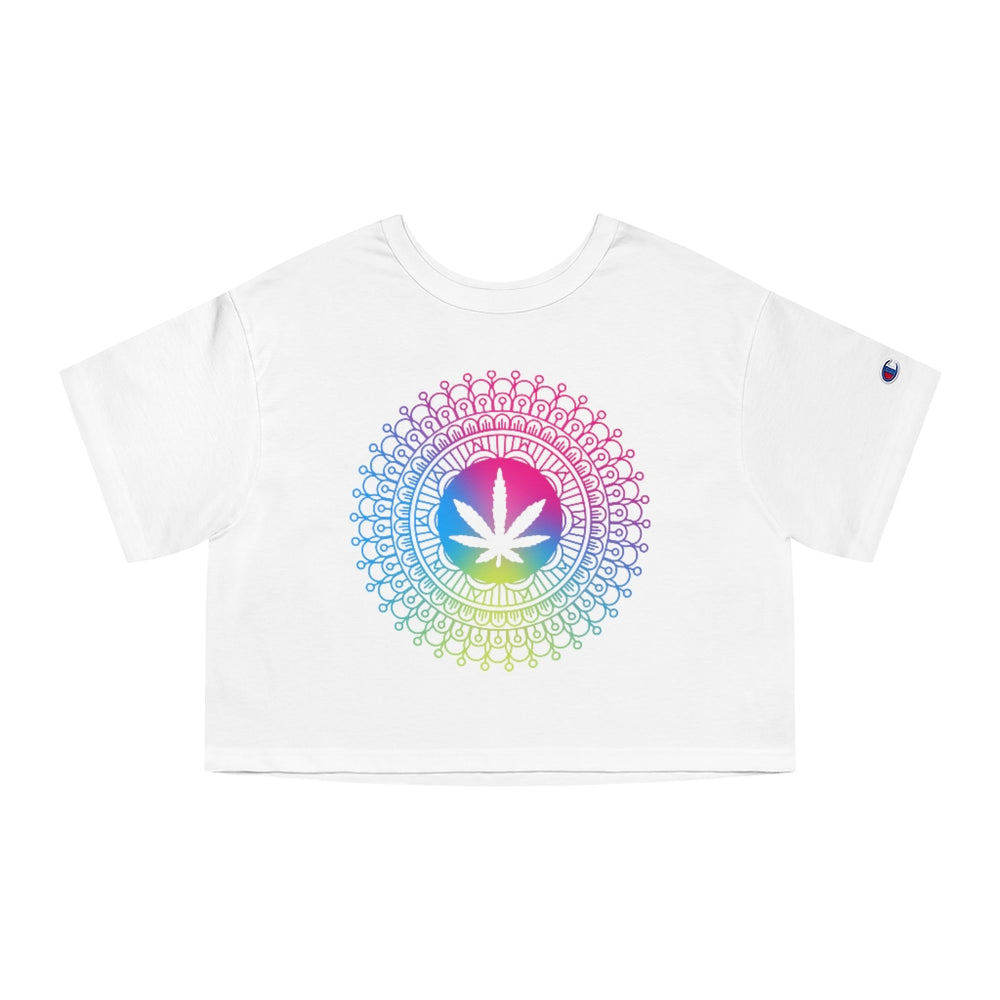 Rainbow Stoner Mandala Cropped T-Shirt